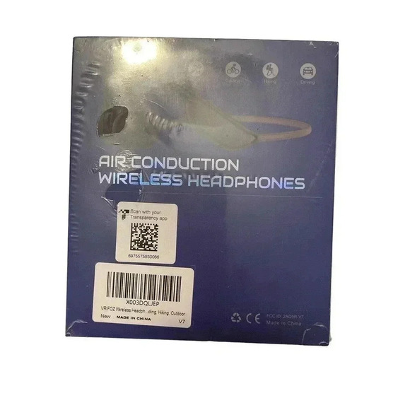 Vrifoz V7 Air Conduction Wireless Headphones Bluetooth Black/Green - Picture 2 of 2